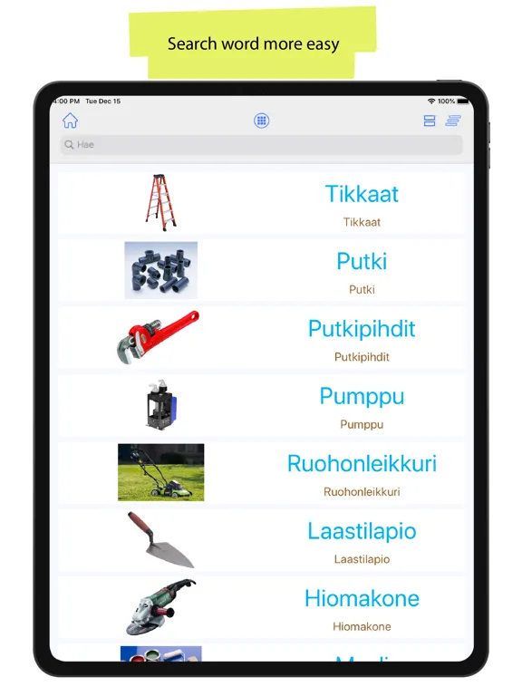 Tangkapan layar Finnish 90000 Words & Pictures iPad 