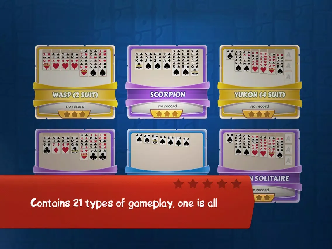Ảnh chụp màn hình của Solitaire Games:Classic SPIDER SCORPION 21 IN 1 iPad 