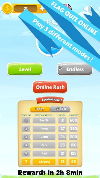 Ảnh chụp màn hình của Flag quiz online, world flags game
