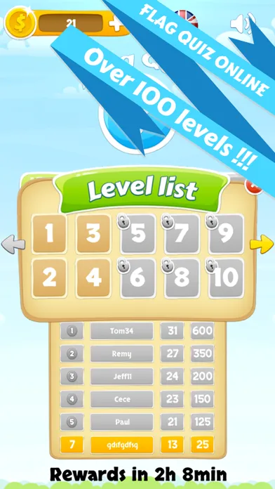 Ảnh chụp màn hình của Flag quiz online, world flags game