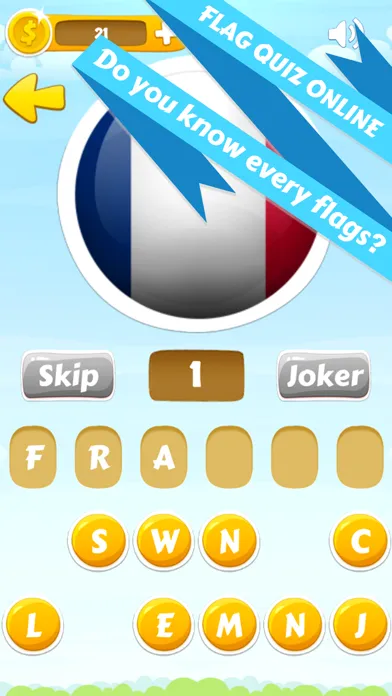 Ảnh chụp màn hình của Flag quiz online, world flags game