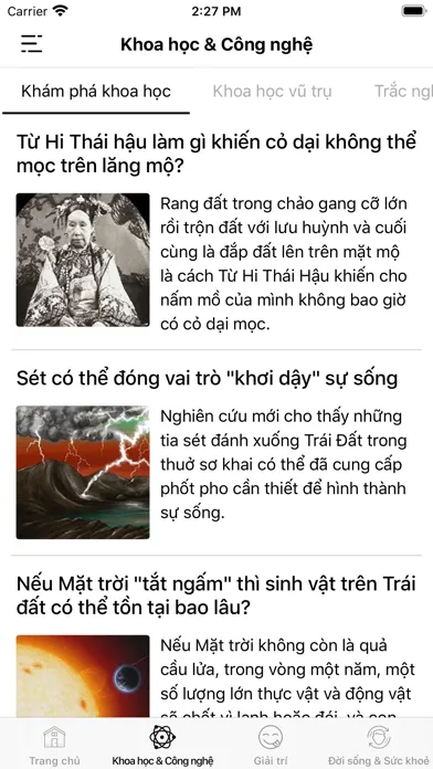 Capturas de pantalla de Khoa học - Khám phá