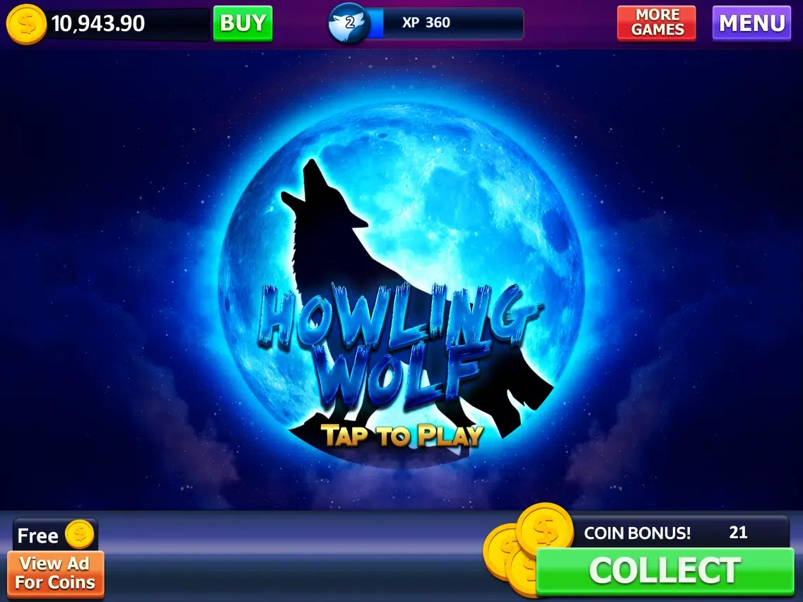 Howling Wolf: Spirit of the Moon Vegas Slots iPad 应用截图