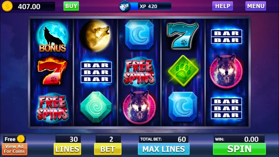 Howling Wolf: Spirit of the Moon Vegas Slots应用截图