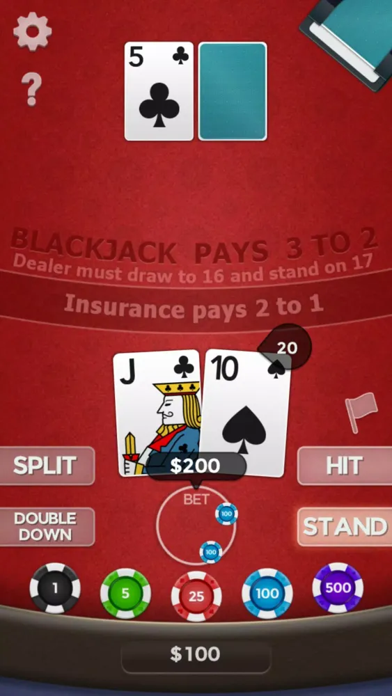 Screenshot di Blackjack 21