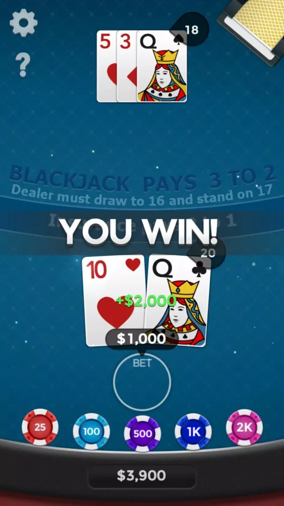 Screenshot di Blackjack 21