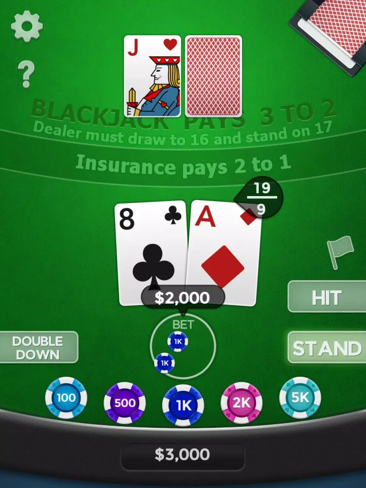 Screenshot di Blackjack 21