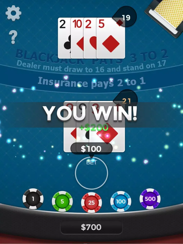 Screenshot di Blackjack 21