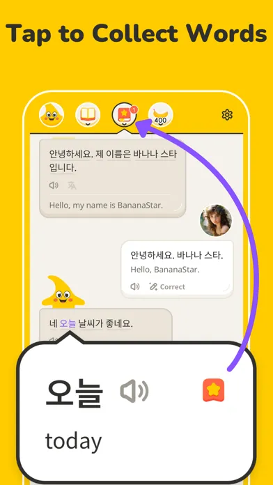 Capturas de tela do Learn Korean with BananaStar