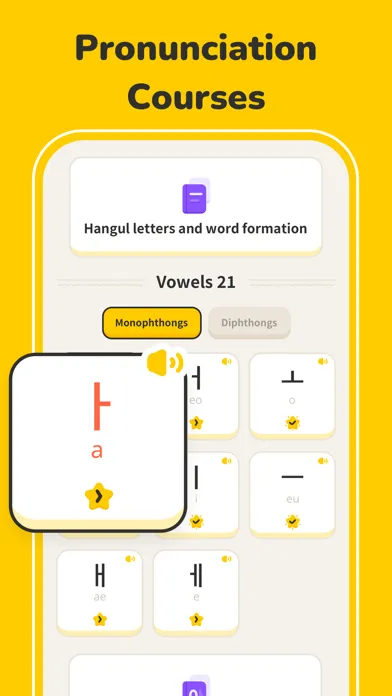 Capturas de tela do Learn Korean with BananaStar