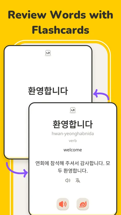 Capturas de tela do Learn Korean with BananaStar