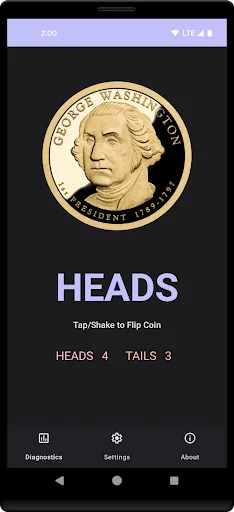 Capturas de tela do Simple Coin Flip