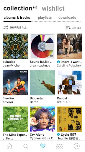 Скриншоты Bandcamp