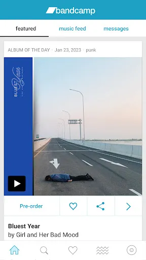 Скриншоты Bandcamp