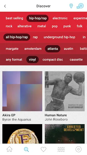 Скриншоты Bandcamp