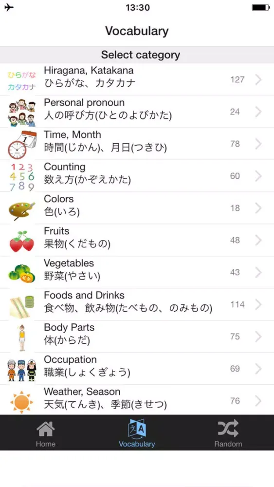 تصاویر Japanese Vocabulary Flash Cards
