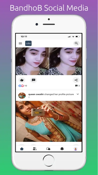 Captures d'écran de BandhoB Social Media
