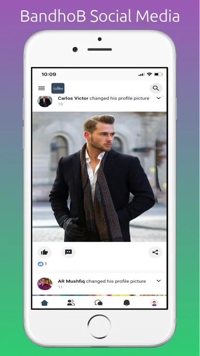 Captures d'écran de BandhoB Social Media