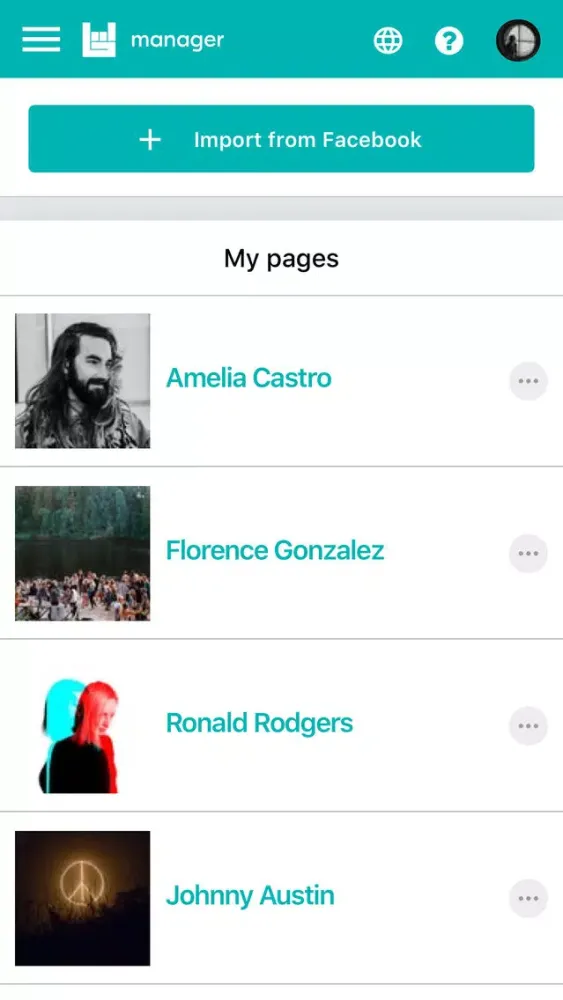 Ảnh chụp màn hình của Bandsintown Manager