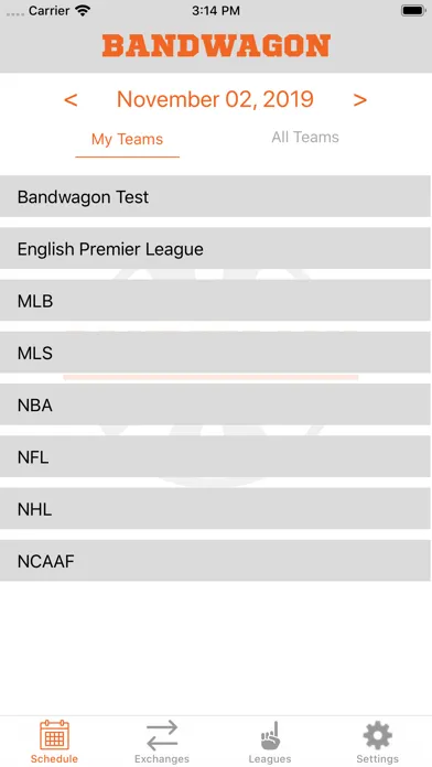 Ảnh chụp màn hình của Bandwagon Fantasy Sports