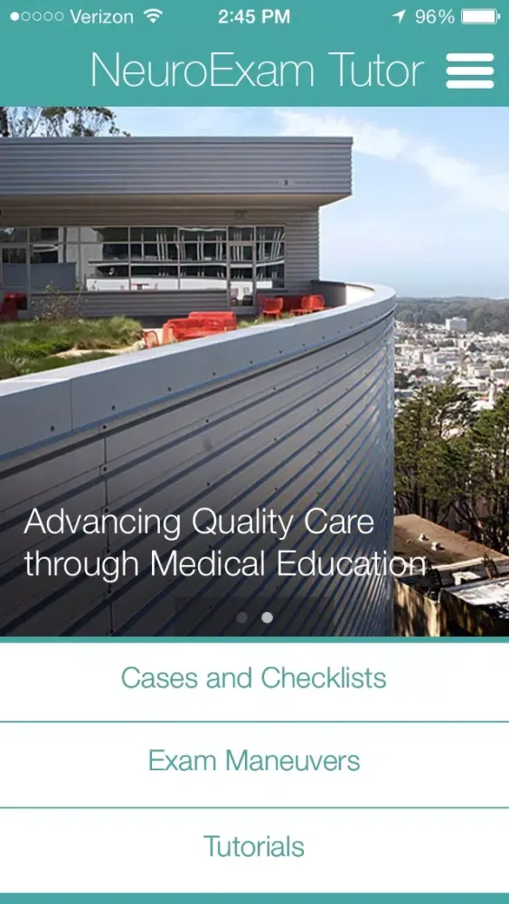 Zrzuty ekranu UCSF NeuroExam Tutor