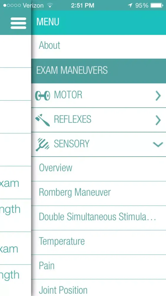 Zrzuty ekranu UCSF NeuroExam Tutor
