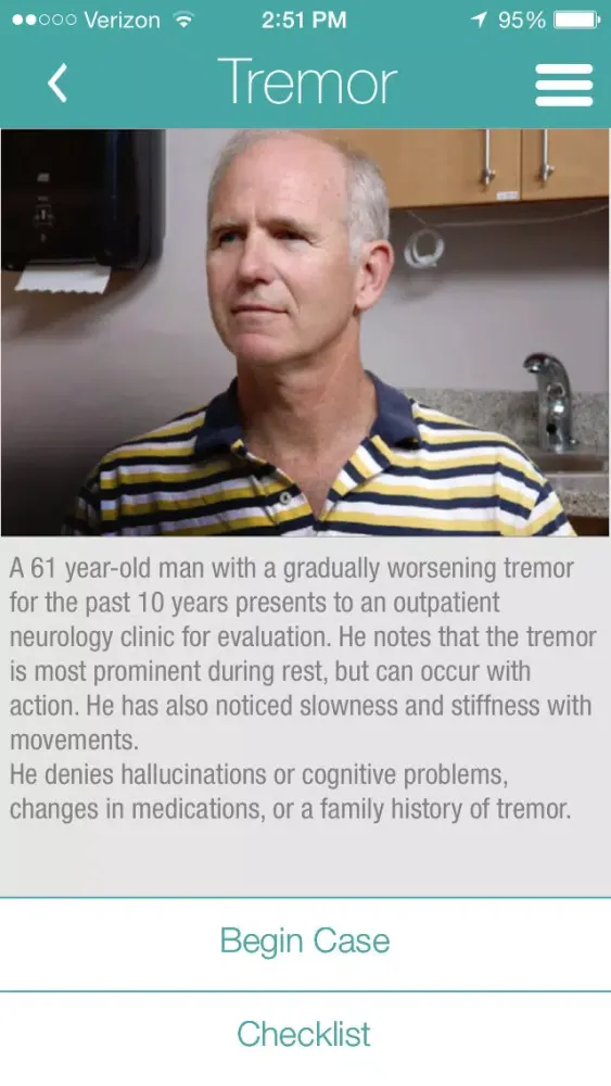 Zrzuty ekranu UCSF NeuroExam Tutor