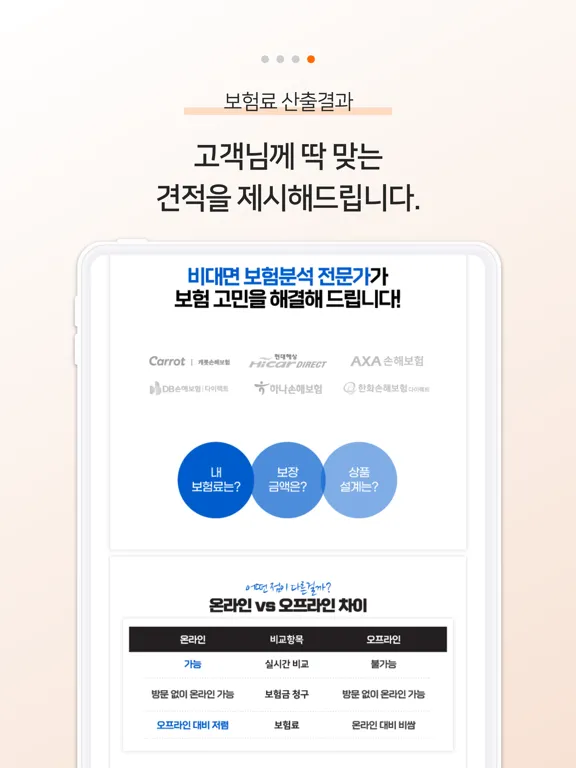 차플 - 가장 저렴한 다이렉트 자동차보험 비교 iPad 应用截图