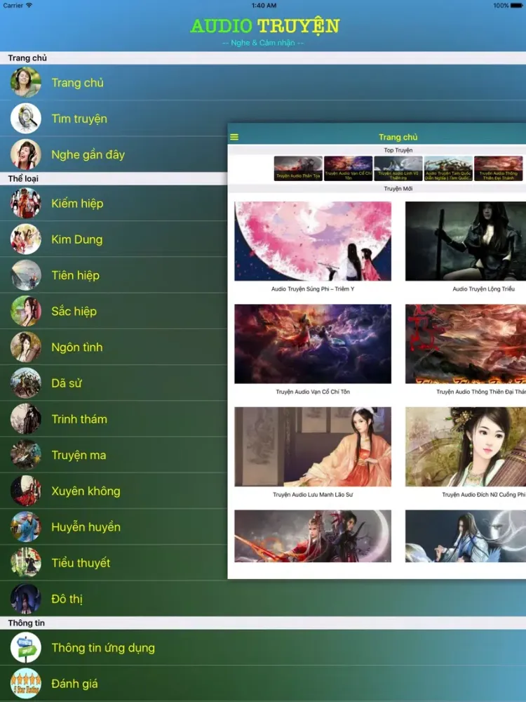 Capturas de tela do Audio Truyện - Nghe & cảm nhận iPad 