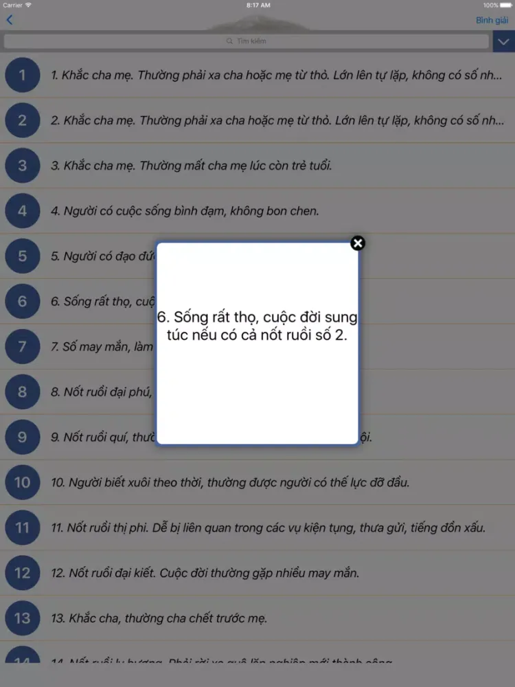 Captures d'écran de Coi Nốt Ruồi iPad 