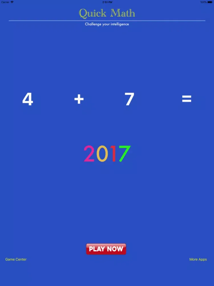 Tangkapan layar Quick Math 2018 iPad 