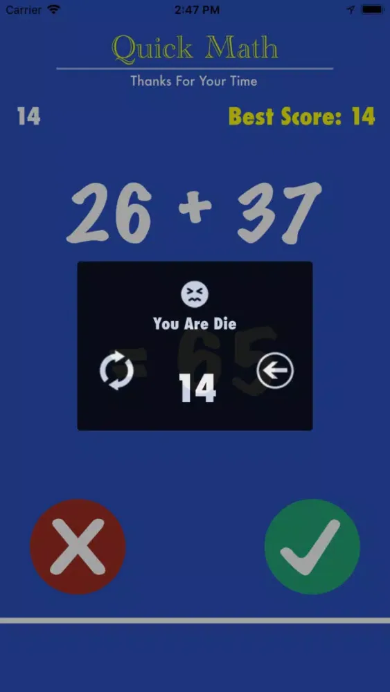 Tangkapan layar Quick Math 2018