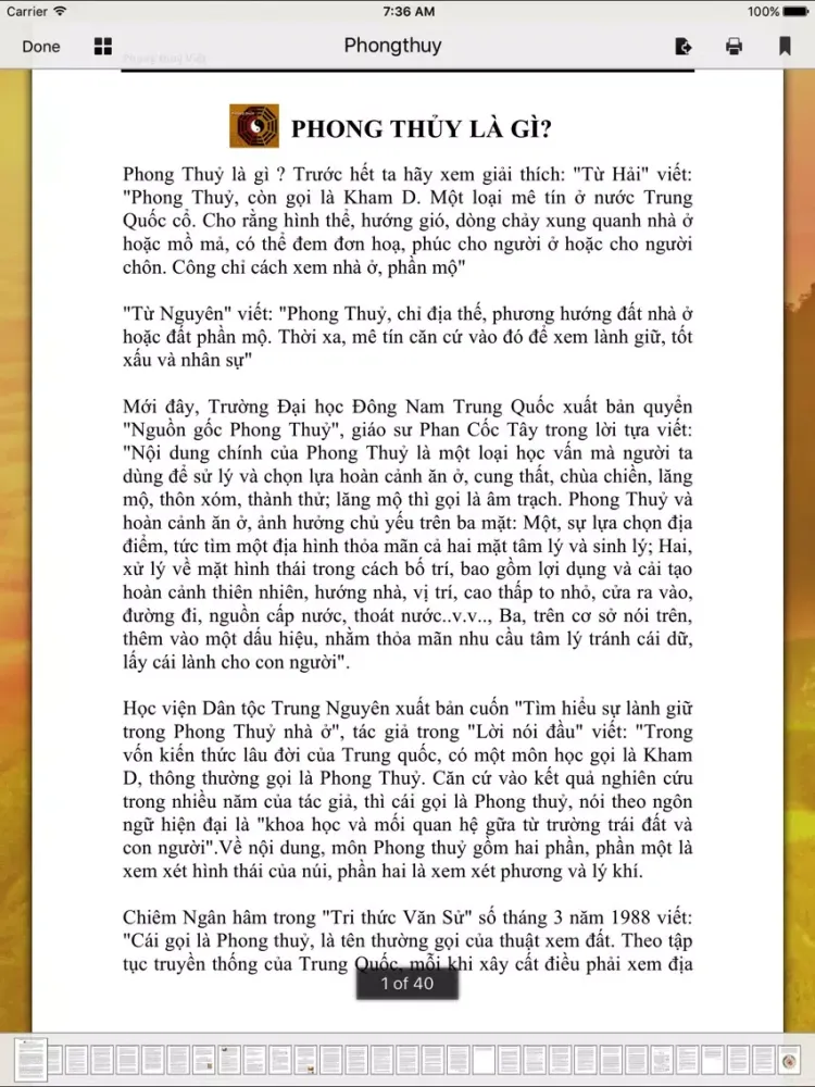 Tangkapan layar Tử vi - Phong thuỷ iPad 