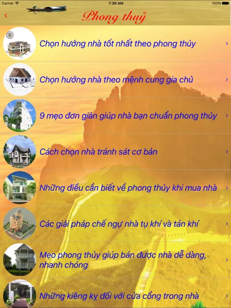 Tangkapan layar Tử vi - Phong thuỷ iPad 