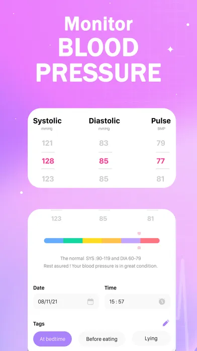 ภาพหน้าจอของ Blood Pressure Tracker BX
