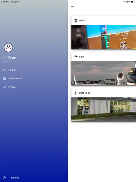 Capturas de tela do Banyan Air Services iPad 