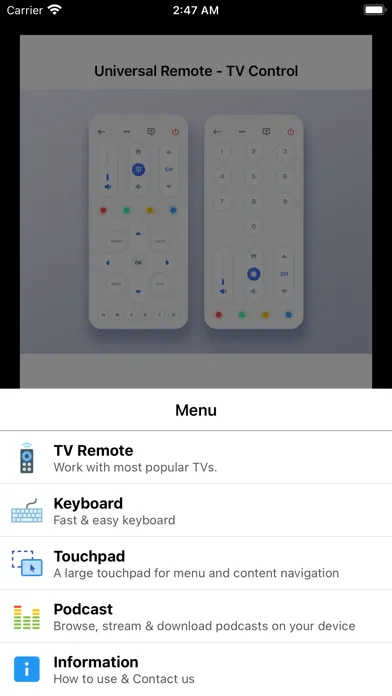 Tangkapan skrin Universal Remote: TV Control