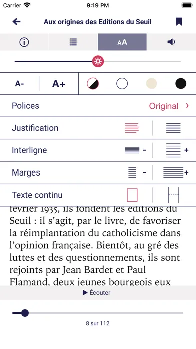 Capturas de tela do Baobab App