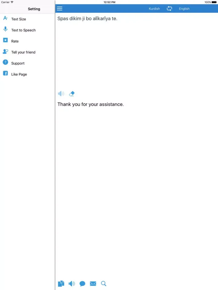 Kurdish Translator iPad  سکرین شاٹس
