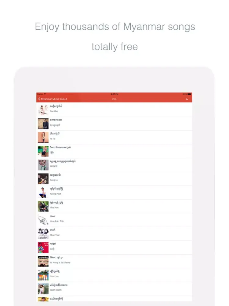 Myanmar Music Cloud - Enjoy Myanmar Songs iPad Screenshots