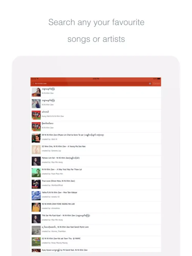 Myanmar Music Cloud - Enjoy Myanmar Songs iPad Screenshots