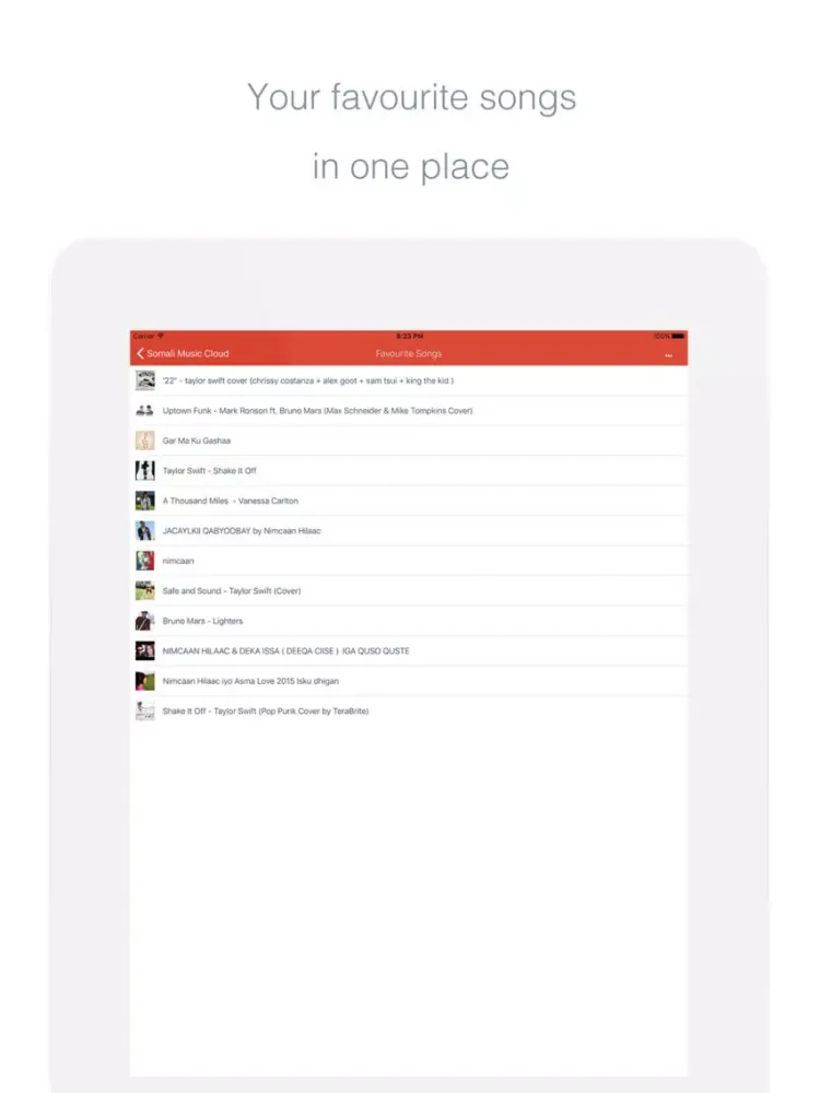 Ảnh chụp màn hình của Somali Music Cloud iPad 