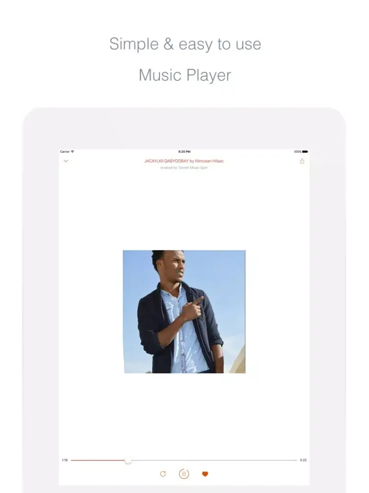 Ảnh chụp màn hình của Somali Music Cloud iPad 