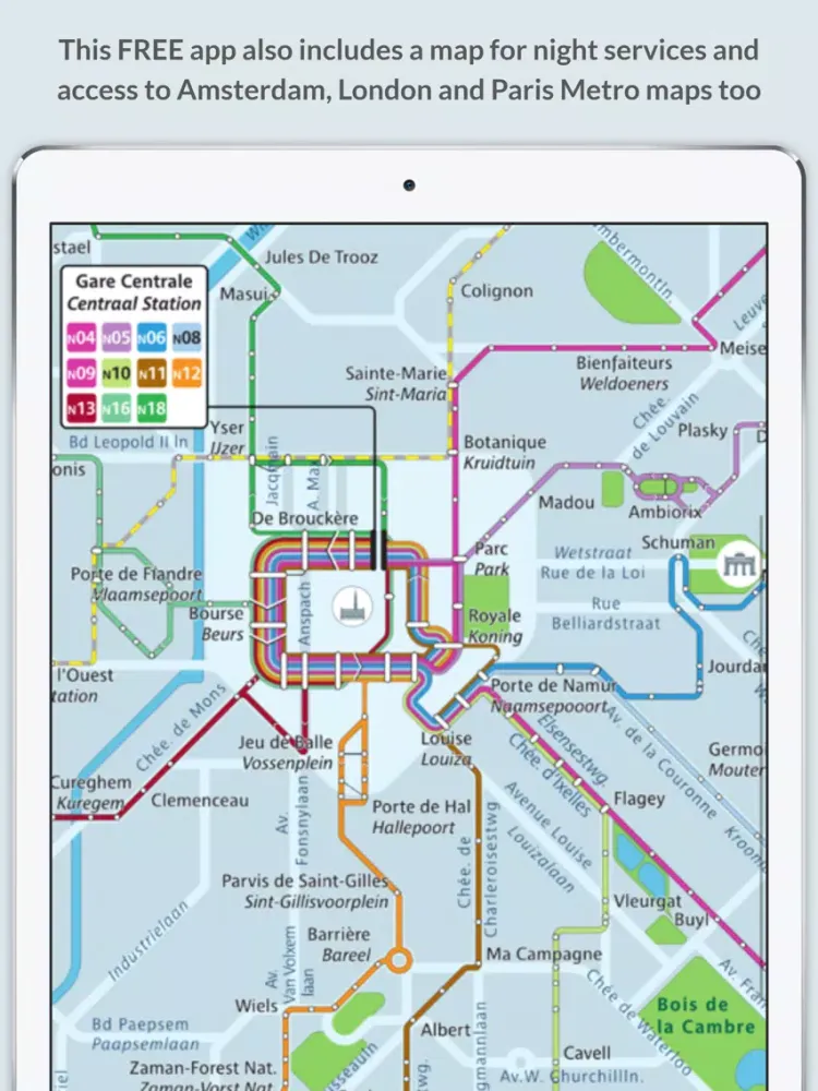 Brussels Metro Map iPad  スクリーンショット