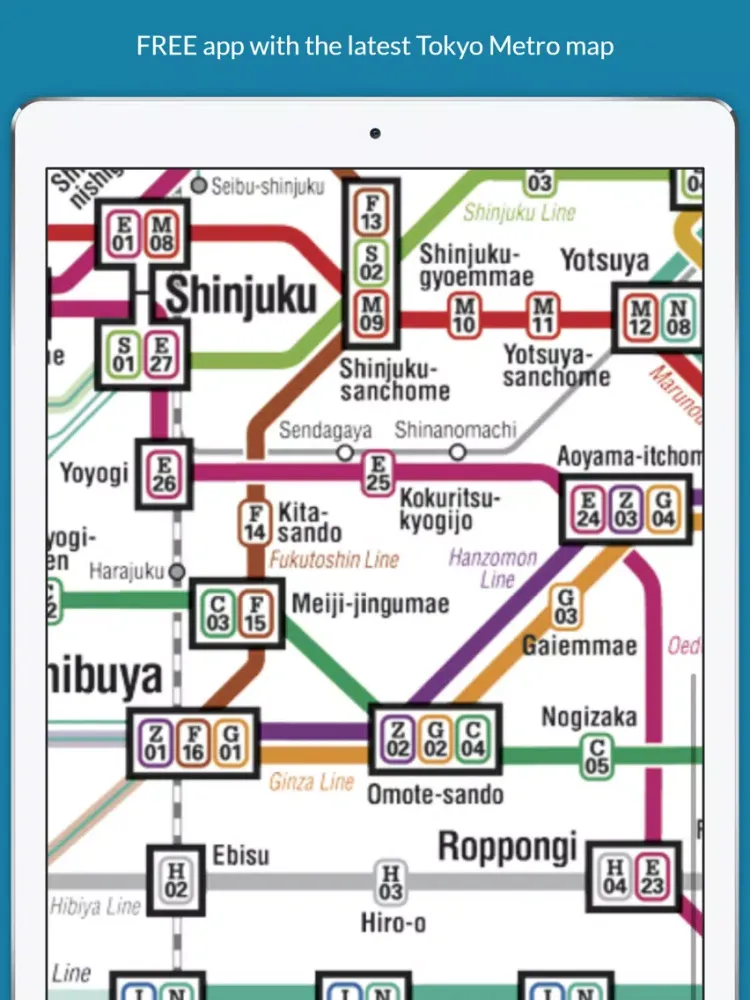 ภาพหน้าจอของ Tokyo Metro Map iPad 
