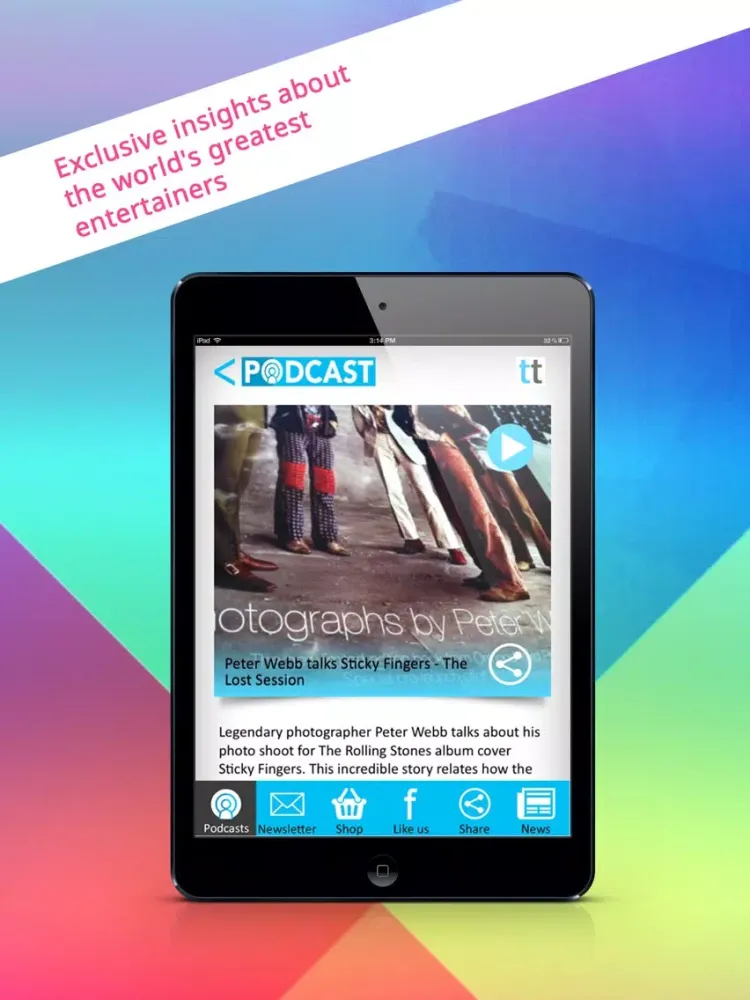 Скриншоты The Tunetribe Entertainment Store Podcast App iPad 