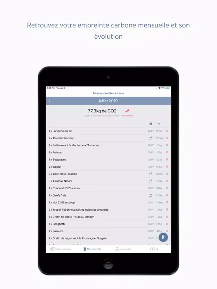 Karbon - Scanner écologique iPad  Ekran Görüntüleri