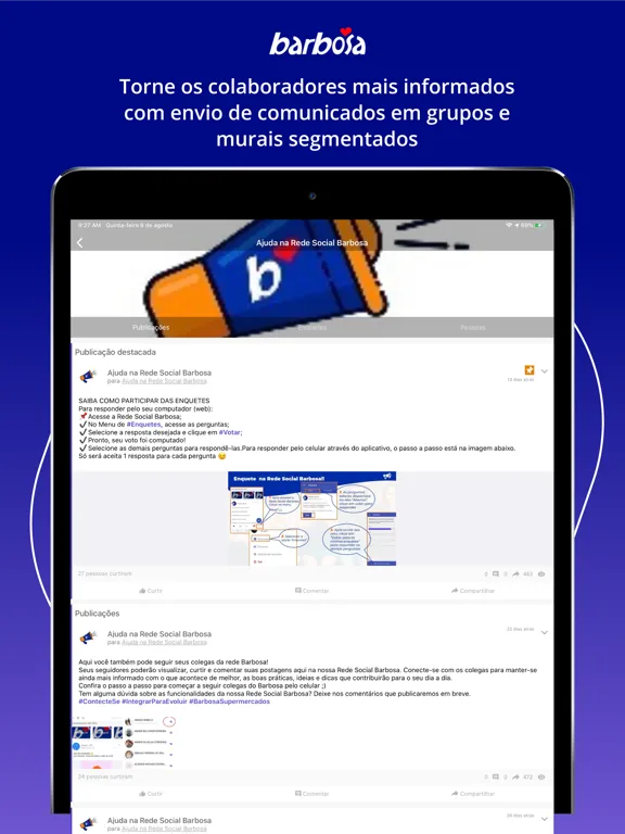 Tangkapan layar Rede Social Barbosa iPad 