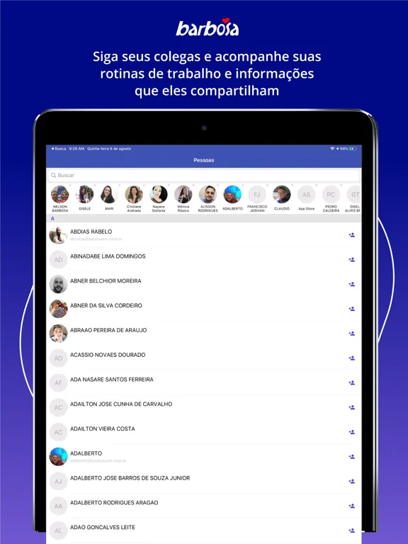 Tangkapan layar Rede Social Barbosa iPad 