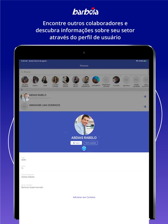 Tangkapan layar Rede Social Barbosa iPad 